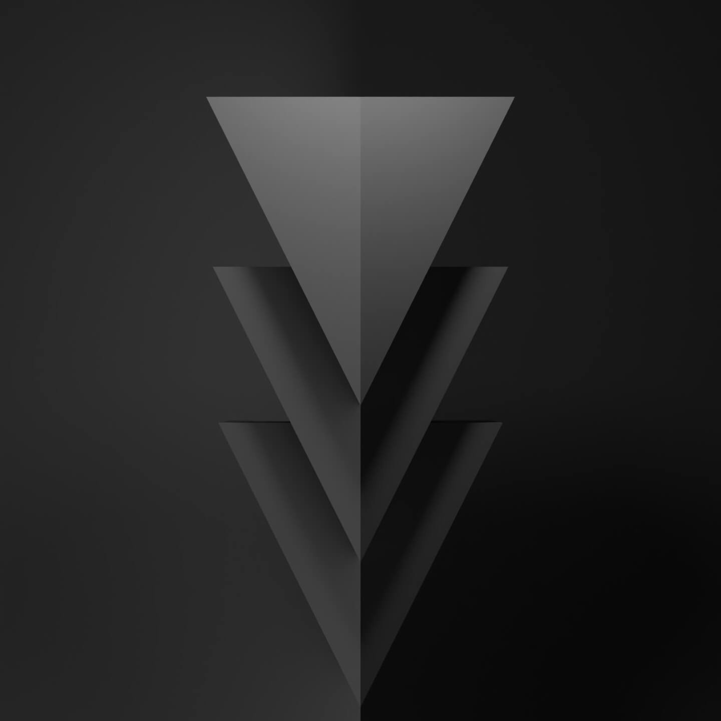 Layered geometric forms in dark tones
